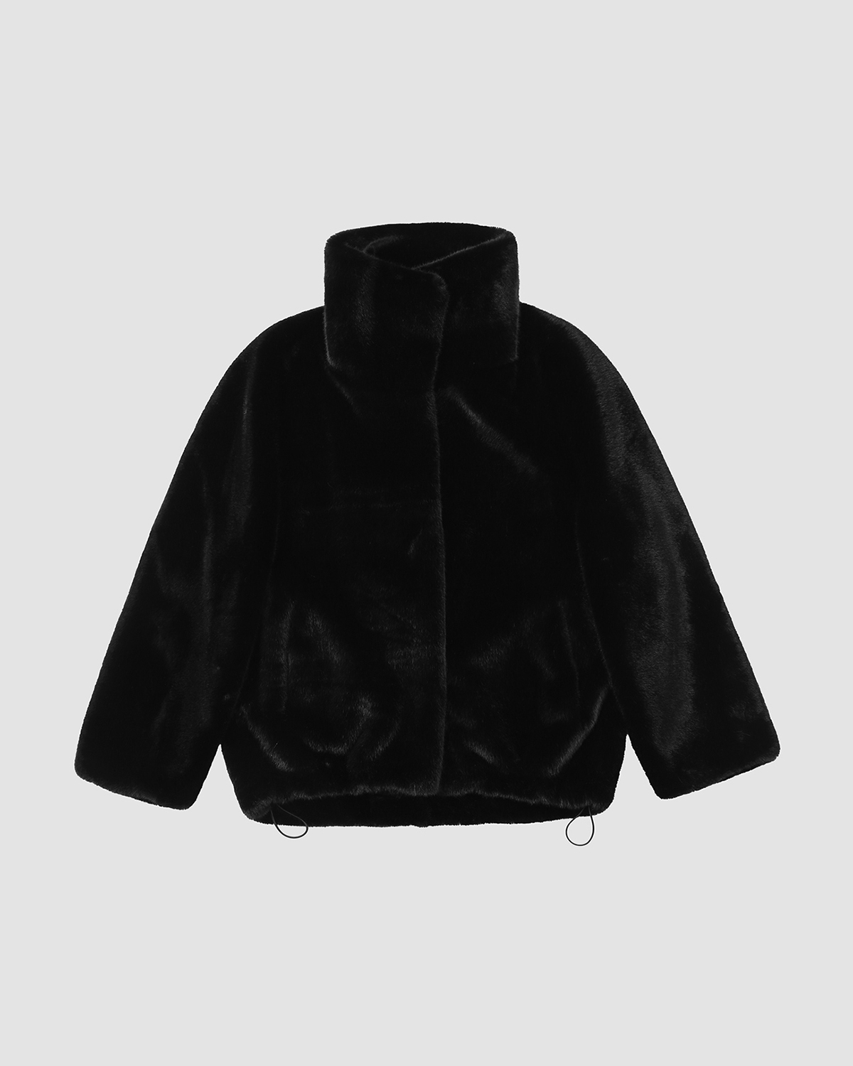 Past Short Fur Coat - Black